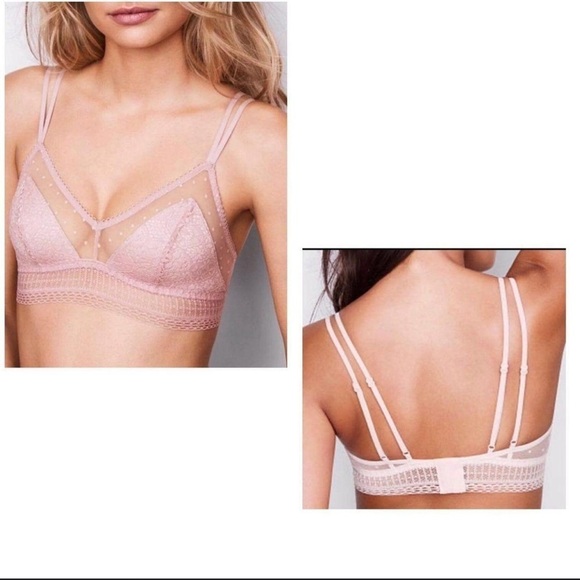 D06.4 Victoria’s Secret Lace Scoop Bralette Pink M - Picture 2 of 4